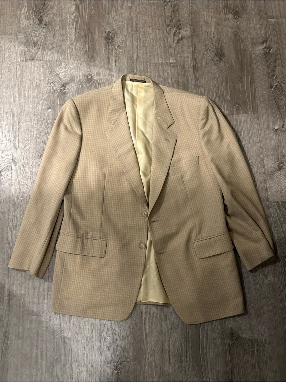 Corneliani Extra Fine Wool Men's Beige Check Sport Coat